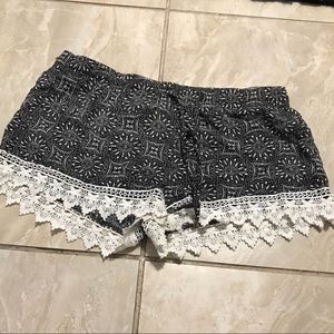 Black and white shorts